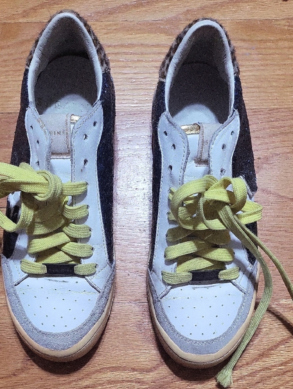 Serafini Cream and Black Sneaker Insole Detail